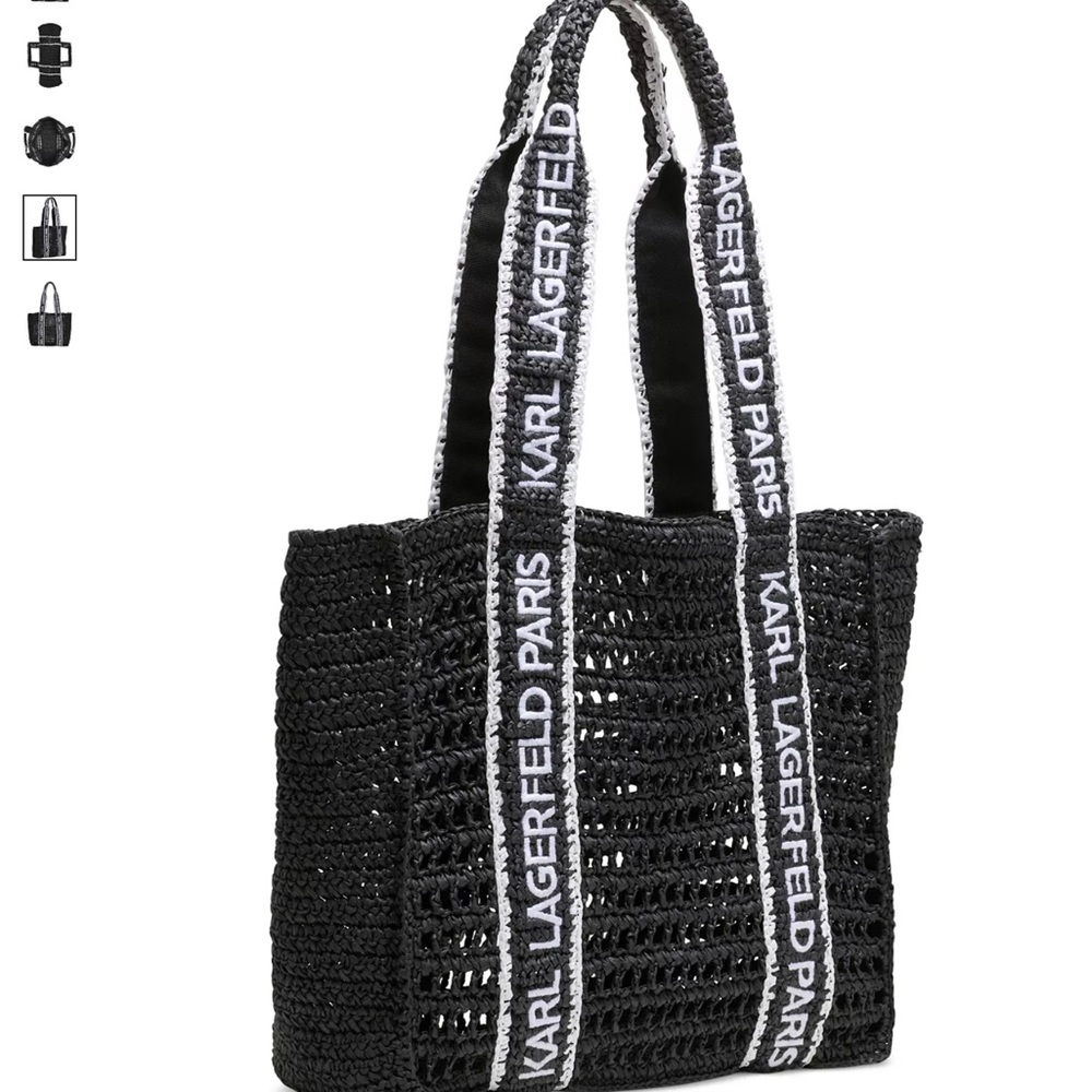 NWT Karl Lagerfeld Antibes woven large straw tote